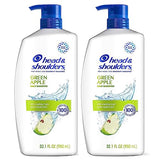 Head and Shoulders Shampoo, Anti Dandruff Treatment and Scalp Care, Green Apple, 32.1 fl oz, Twin Pack