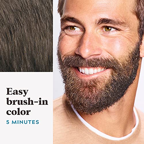 Just For Men Mustache & Beard, Beard Dye for Men with Brush Included for Easy Application, With Biotin Aloe and Coconut Oil for Healthy Facial Hair - Dark Brown, M-45, Pack of 1