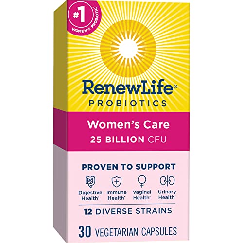 Renew Life Probiotics for Women, 25 Billion CFU Guaranteed, Probiotic Supplement for Digestive, Vaginal & Immune Health Shelf Stable, Soy, Dairy & Gluten Free, 60 Capsules