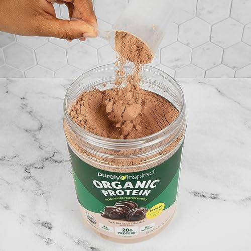 Purely Inspired Plant Based Protein Powder | Organic Protein Powder | Vegan Protein Powder for Women & Men | 22g of Plant Protein | Pea Protein Powder | Decadent Chocolate, 1.3 lb (16 Servings)