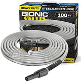 Bionic Steel 50 Foot Garden Hose 304 Stainless Steel Metal Water Hose – Super Tough & Flexible, Lightweight, Crush Resistant Aluminum Fittings, Kink & Tangle Free, Rust Proof, Easy to Use & Store