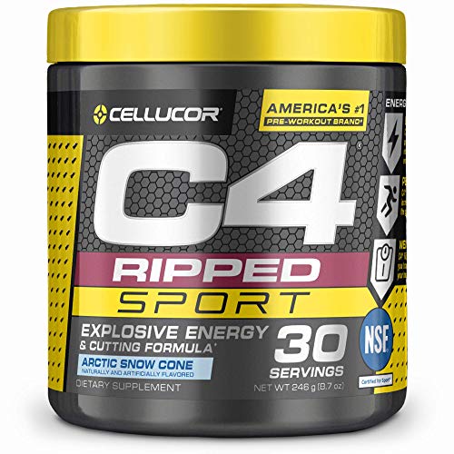 C4 Ripped Sport Pre Workout Powder Fruit Punch - NSF Certified for Sport + Sugar Free Preworkout Energy Supplement for Men & Women | 135mg Caffeine | 30 Servings