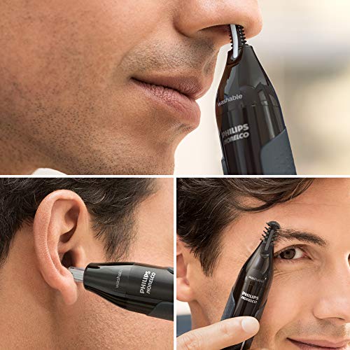 Philips Norelco Nose Trimmer 5000, For Nose, Ears, Eyebrows, Black and Silver, NT5600/42