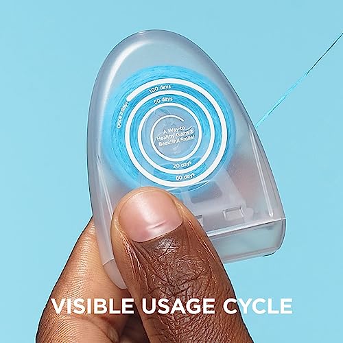 REACH POP Dental Floss | Vegan Wax & PFAS-Free | Durable & Shred Resistant | Slides Smoothly & Easily | Effective Plaque Removal | Blue Color Floss | Mint, 54.7 YD