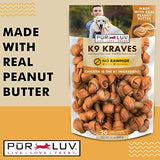 Pur Luv K9 Kraves Rawhide Free Bone Dog Treats, Peanut Butter Flavor, Made with Real Peanut Butter and Chicken, Healthy, Easily Digestible, Long Lasting, and High Protein Dog Treat, 20 Count