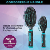 Conair Salon Results Hairbrush for Men and Women, Cushion Base Hairbrush for Everyday Brushing, Color May Vary, 1 Pack