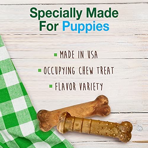 Nylabone Healthy Edibles Puppy Natural Long Lasting Dog Chew Treats Lamb & Apple X-Small/Petite (8 Count) , 6.2 Ounce (Pack of 1)