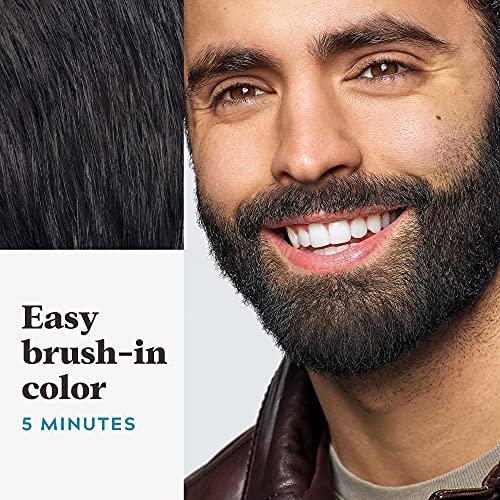 Just For Men Mustache & Beard, Beard Dye for Men with Brush Included for Easy Application, With Biotin Aloe and Coconut Oil for Healthy Facial Hair - Dark Brown, M-45, Pack of 1