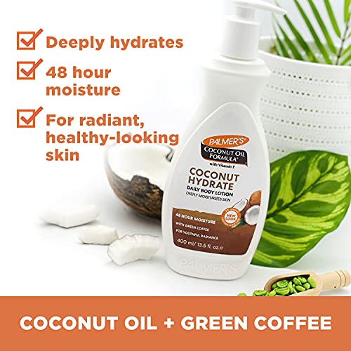 Palmer's Coconut Oil Formula Body Lotion for Dry Skin, Hand & Body Moisturizer with Green Coffee Extract & Vitamin E, Value Size Pump Bottle, 33.8 Fl Oz (Pack of 1)