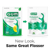 GUM - 70942302395 Professional Clean Flossers Extra Strong Flosser Pick, Fresh Mint, 90 Count (Pack of 6)