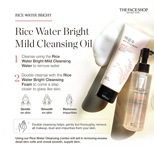 THE FACE SHOP Rice Water Bright Foam Cleanser 300ml, 10.14 Fl Oz (Pack of 1)