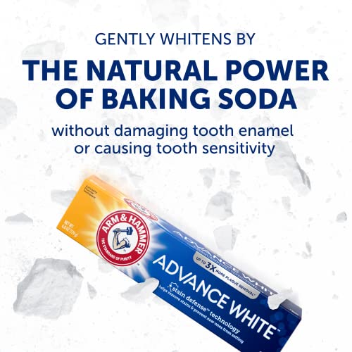 Arm & Hammer Advance White Toothpaste, Clean Mint Flavor, Stain Defense Technology, 6.0oz (4-Pack)