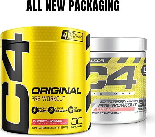 C4 Original Pre Workout Powder Fruit Punch - Vitamin C for Immune Support - Sugar Free Preworkout Energy for Men & Women - 150mg Caffeine + Beta Alanine + Creatine - 60 Servings