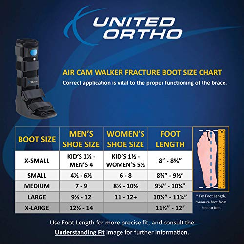 United Ortho Air Cam Walker Fracture Boot, Large, Black