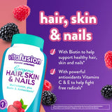 Vitafusion Gorgeous Hair, Skin Nails Multivitamin Gummy Vitamins, plus Biotin and Antioxidant vitamins CE, Raspberry Flavor, 100ct (33 day supply), from America’s Number One Gummy Vitamin Brand