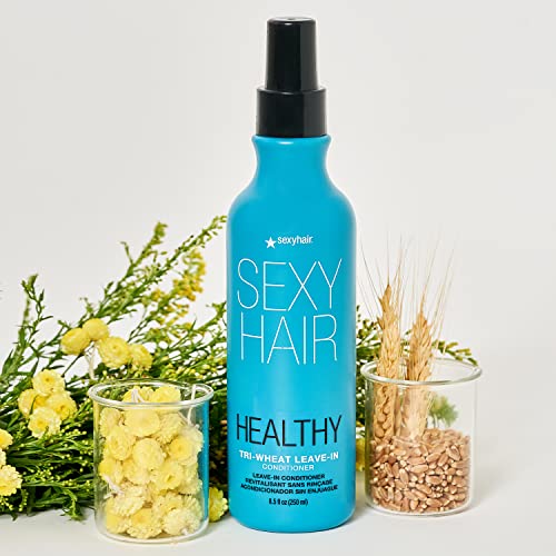 SexyHair Healthy Tri-Wheat Leave-In Conditioner, 8.5 Oz | Up to 90% Better Detangling | Reduces Breakage | Moisture, Smoothness, and Shine