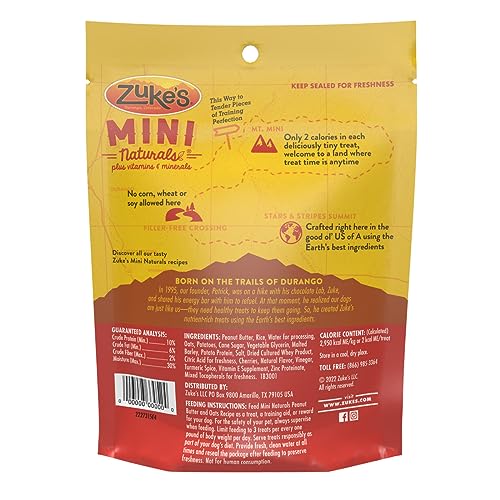 Zuke’s Mini Naturals Soft Dog Treats for Training, Soft and Chewy Dog Training Treats with Salmon Recipe