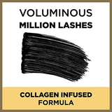 L’Oréal Paris Makeup Voluminous Million Lashes Volumizing, Defining, Smudge-Proof, Clump-Free Lengthening, Collagen Infused Eye Makeup Formula, Amplifying Mascara Brush, Black Brown, 0.3 fl oz.