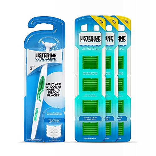 Listerine Ultraclean Access Flosser Refill Heads | Proper & Durable Oral Care & Hygiene | Effective Plaque Removal, Teeth & Gum Protection, PFAS FREE | Unflavored, 28 ct, 1 Pack