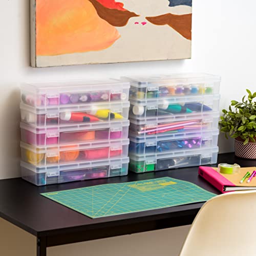 IRIS USA 10Pack Large Plastic Hobby Art Craft Supply Organizer Storage Containers with Latching Lid