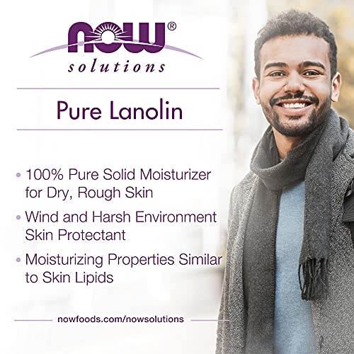 NOW Solutions, Pure Lanolin, Wind and Harsh Environment Skin Protectant, Thick Jelly, For Rough Dry Skin, 7-Ounce