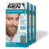 Just For Men Mustache & Beard, Beard Dye for Men with Brush Included for Easy Application, With Biotin Aloe and Coconut Oil for Healthy Facial Hair - Dark Brown, M-45, Pack of 1