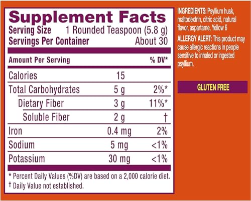 Metamucil, 14-Day Cleanse, Psyllium Husk Fiber Supplement, Eliminate Waste & Promote Regularity, Sugar-Free, Citrus Flavor, (6.1 OZ)