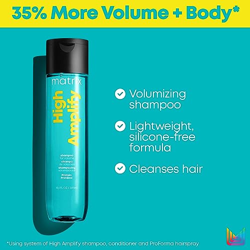 Matrix High Amplify Volumizing Shampoo | Instant Lift & Lasting Volume | Silicone-Free | Boost Structure in Fine, Limp Hair | Salon Professional Shampoo | Packaging May Vary | 33.8 Fl. Oz.