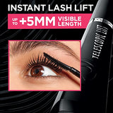 L’Oréal Paris Telescopic Lift Washable Mascara, Lengthening and Volumizing Eye Makeup, Lash Lift with Up to 36HR Wear, Blackest Black, 0.33 Fl Oz