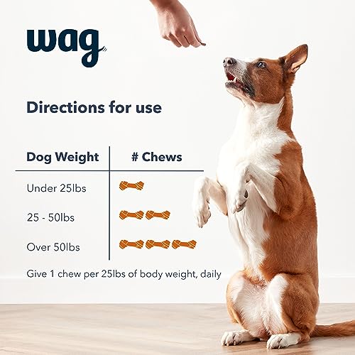 Amazon Brand - Wag Probiotic Supplement Chews for Dogs, Natural Duck Flavor, 90 count