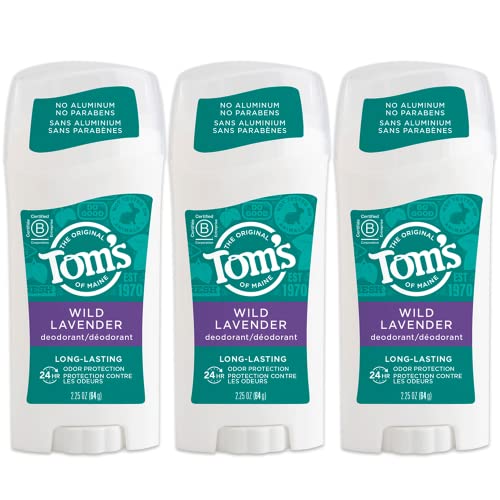 Tom's of Maine Long-Lasting Aluminum-Free Natural Deodorant for Women, Wild Lavender, 2.25 oz. 3-Pack