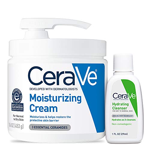 CeraVe Moisturizing Cream | Body and Face Moisturizer for Dry Skin | Body Cream with Hyaluronic Acid and Ceramides | Hydrating Moisturizer | Fragrance Free Non-Comedogenic | 19 Ounce