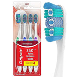 Colgate 360 Extra Soft Toothbrush for Sensitive Teeth and Gums with Tongue and Cheek Cleaner, 2 Pack