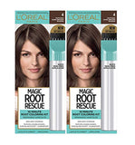 L'Oreal Paris Magic Root Rescue 10 Minute Root Hair Coloring Kit, Permanent Hair Color with Quick Precision Applicator, 100 percent Gray Coverage, 4 Dark Brown, 2 count