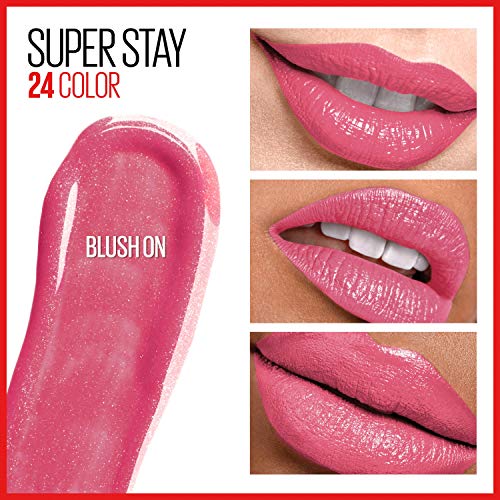 Maybelline New York Super Stay 24, 2-Step Liquid Lipstick Makeup, Long Lasting Highly Pigmented Color with Moisturizing Balm, Blush On, Pink, 1 Count