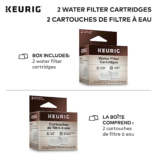 Keurig Water Filter Refill Cartridges, Replacement Water Filter Cartridges, Compatible with 2.0 K-Cup Pod Coffee Makers, 2 Count