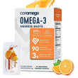 Coromega Omega 3 Fish Oil Supplement, 650mg of Omega-3s with 3X Better Absorption Than Softgels, Orange Flavor, 90 Single Serve Squeeze Packets