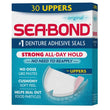 Sea Bond Secure Denture Adhesive Seals, Original Uppers, Zinc-Free, All-Day-Hold, Mess-Free, 30 Count (Pack of 1)