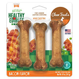 Nylabone Healthy Edibles Long-Lasting Dog Treats - Natural Dog Treats for Small Dogs - Dog Products - Bacon Flavor, X-Small/Petite (8 Count)