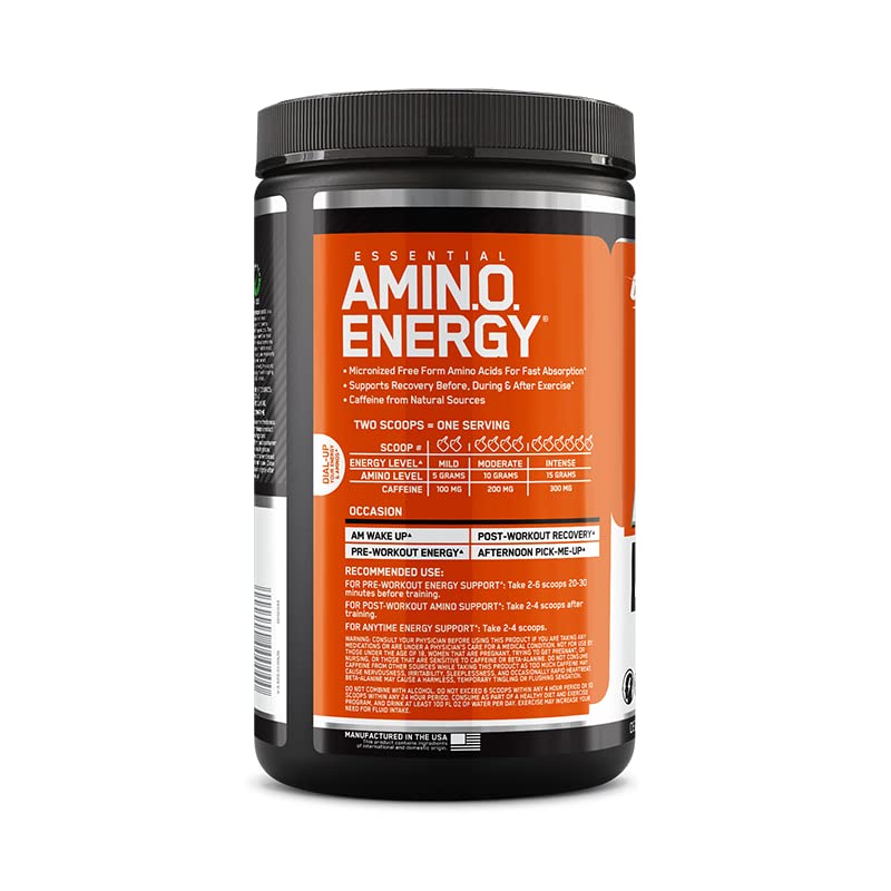 Optimum Nutrition Amino Energy - Pre Workout with Green Tea, BCAA, Amino Acids, Keto Friendly, Green Coffee Extract, Energy Powder - Blueberry Lemonade, 30 Servings (Packaging May Vary)