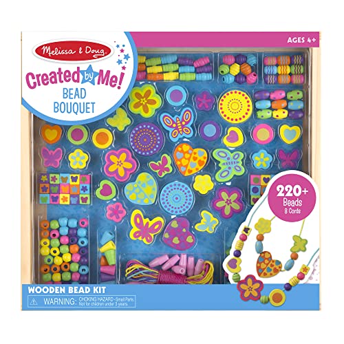 Melissa & Doug Created by Me! Bead Bouquet Deluxe Wooden Bead Set With 220+ Beads for Jewelry-Making, for 4+ years