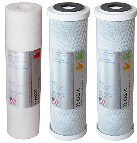 APEC Water Systems Filter-Set US Made Double Capacity Replacement Stage 1-3 for Ultimate Series Reverse Osmosis System, Standard, White