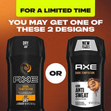 AXE Antiperspirant Stick For Men For Long Lasting Freshness Dark Temptation All Day Fresh Scent 48 Hour Anti Sweat Mens Deodorant 2.7oz 4 Count