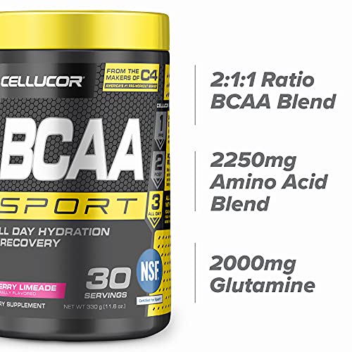 Cellucor BCAA Sport, BCAA Powder Sports Drink for Hydration & Recovery, Cherry Limeade, 30 Servings