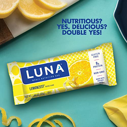 LUNA Bar - Variety Pack - Gluten-Free - Non-GMO - 7-9g Protein - Made with Organic Oats - Low Glycemic - Whole Nutrition Snack Bars - Amazon Exclusive - 1.69 oz. (12 Count)