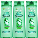 Garnier Fructis Pure Clean Purifying Shampoo, Silicone-Free, 12.5 Fl Oz, 3 Count (Packaging May Vary)