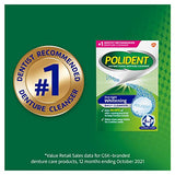 Polident Overnight Whitening Antibacterial Denture Cleanser Effervescent Tablets, 120 count