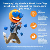 SlowMag Mg Muscle + Heart Magnesium Chloride with Calcium Supplement for Support of Heart, Muscles & Nervous System, 120 Count