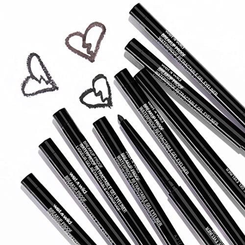 wet n wild Mega Last Breakup Proof Liquid Waterproof Eyeliner, Black, Quick Drying Retractable Gel Eyeliner, Smudge Resistant, Long Lasting 16 Hour Wear, Ultra Fine Brush Tip Pen