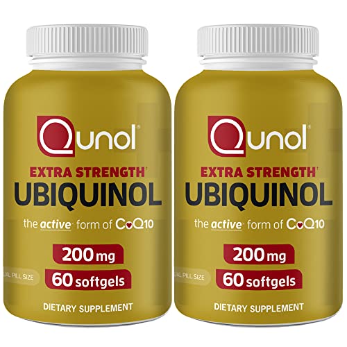 Ubiquinol CoQ10 200mg Softgels, Qunol Ubiquinol 200mg - Active Form of Coenzyme Q10, Antioxidant for Heart Health - 60 Count (Pack of 2)